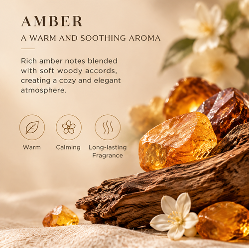 Premium Crystal Glass Scented Candle – Luxury Amber Glass Jar Candle for Elegant Home Fragrance & Décor