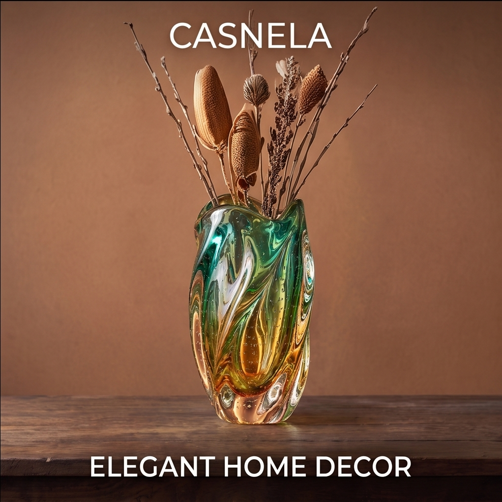 CASNELA glass vase top-down view showing organic mouth and shape
