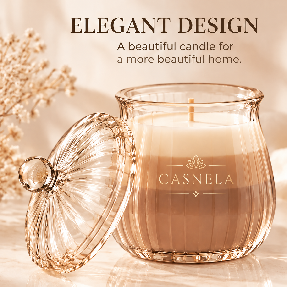 Warm Ambience Scented Candle – Elegant Glass Jar Candle for Cozy Home Fragrance & Relaxing Moments