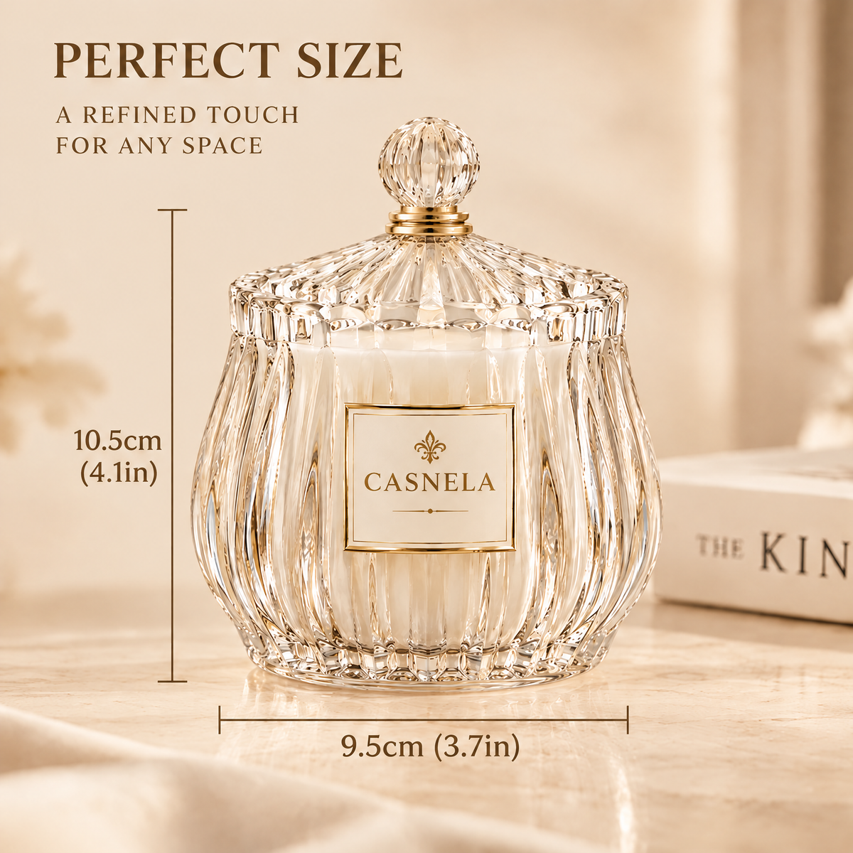 Timeless Elegance Scented Candle – Luxury Crystal Glass Jar Candle for Home Fragrance & Décor