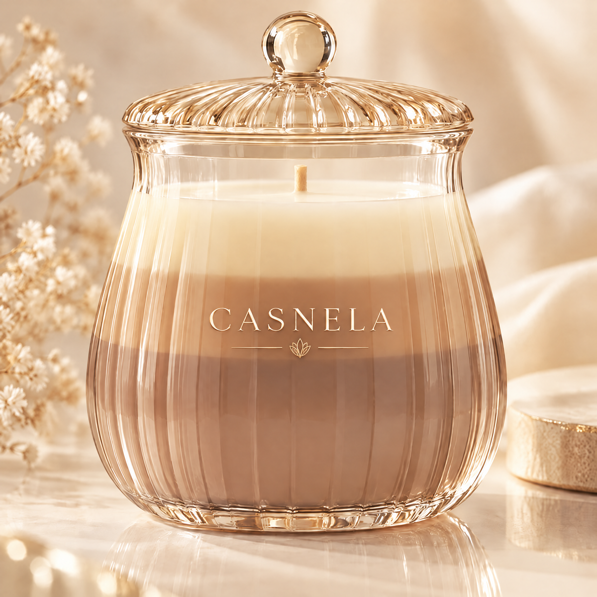 Warm Ambience Scented Candle – Elegant Glass Jar Candle for Cozy Home Fragrance & Relaxing Moments