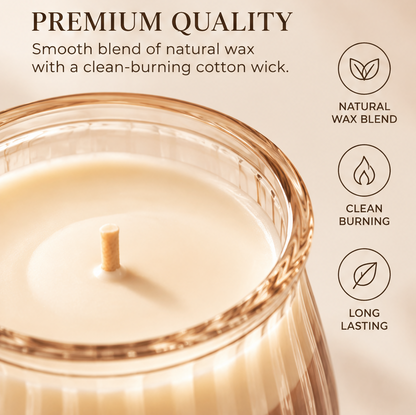 Warm Ambience Scented Candle – Elegant Glass Jar Candle for Cozy Home Fragrance & Relaxing Moments