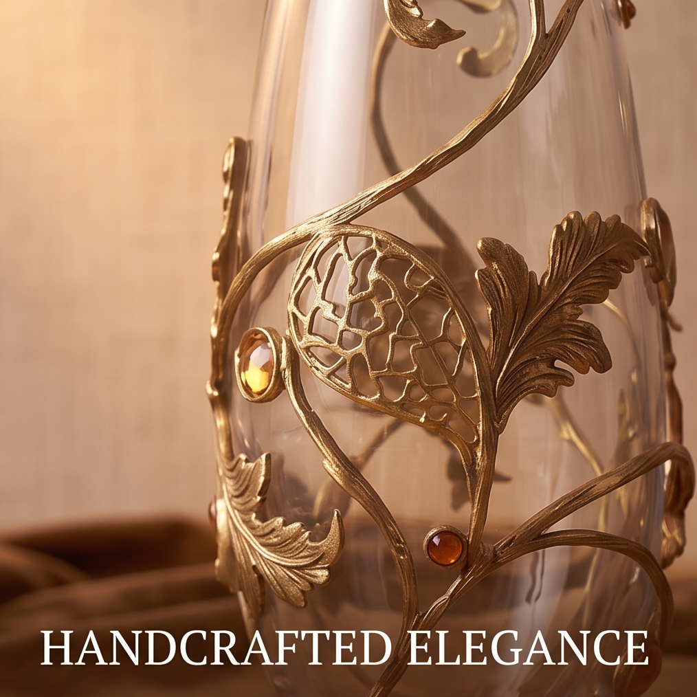 CASNELA gold vine glass bowl on vintage book with velvet cloth — Timeless Decor