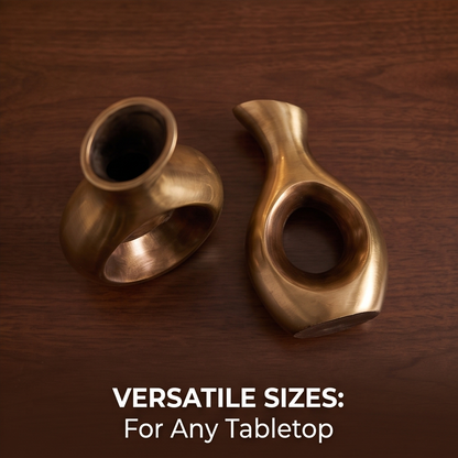CASNELA rose vase and tall hollow vase two-piece close-up on velvet — Modern Sculptural Design & Timeless Decor